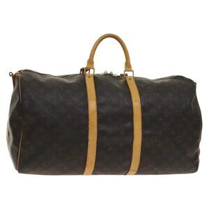 LOUIS VUITTON Monogram Keepall Bandouliere 55 Boston Bag M41414 LV Auth 140268